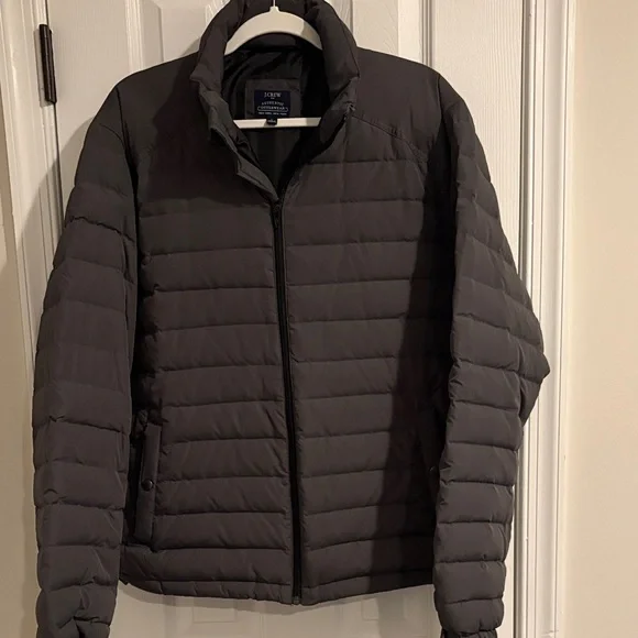 J. Crew Men's Charcoal Puffer Jacket - Picture 1 of 6